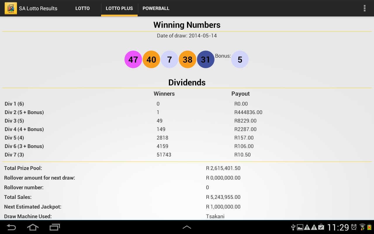 SA Lotto Results截图2