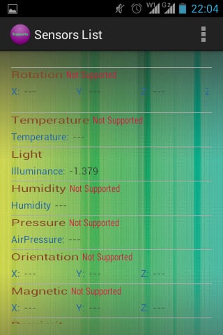 Supported Sensor截图2