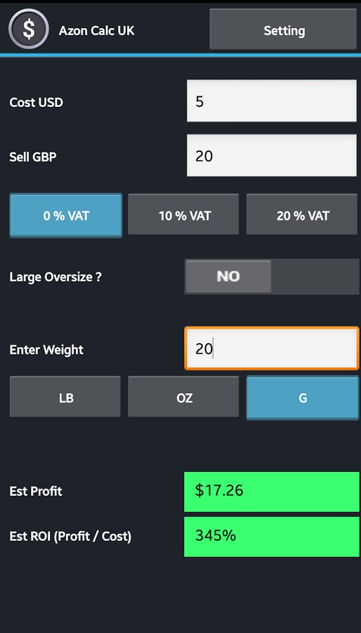 Azon Calc UK - FREE截图1