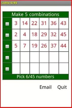 Lottery 6/45截图