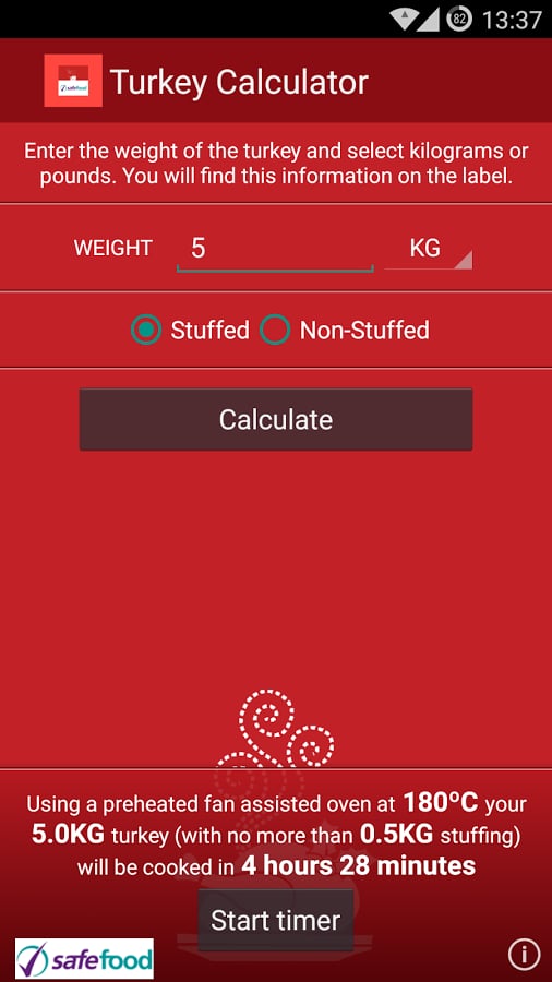 Turkey cooking time calc...截图3