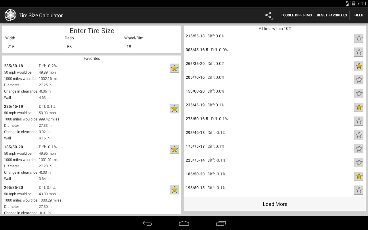 Tire Size Calculator截图4