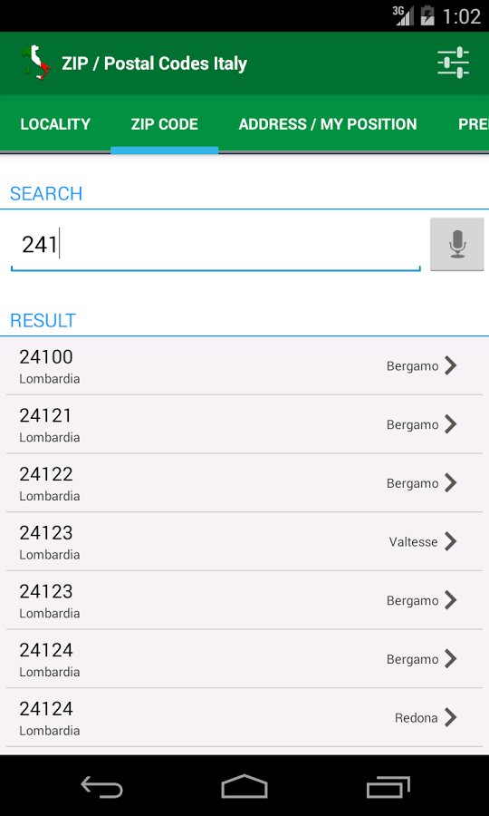 ZIP / Postal Codes Italy截图5