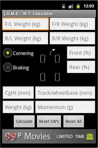 Vehicle Weight Transfer Calc截图1