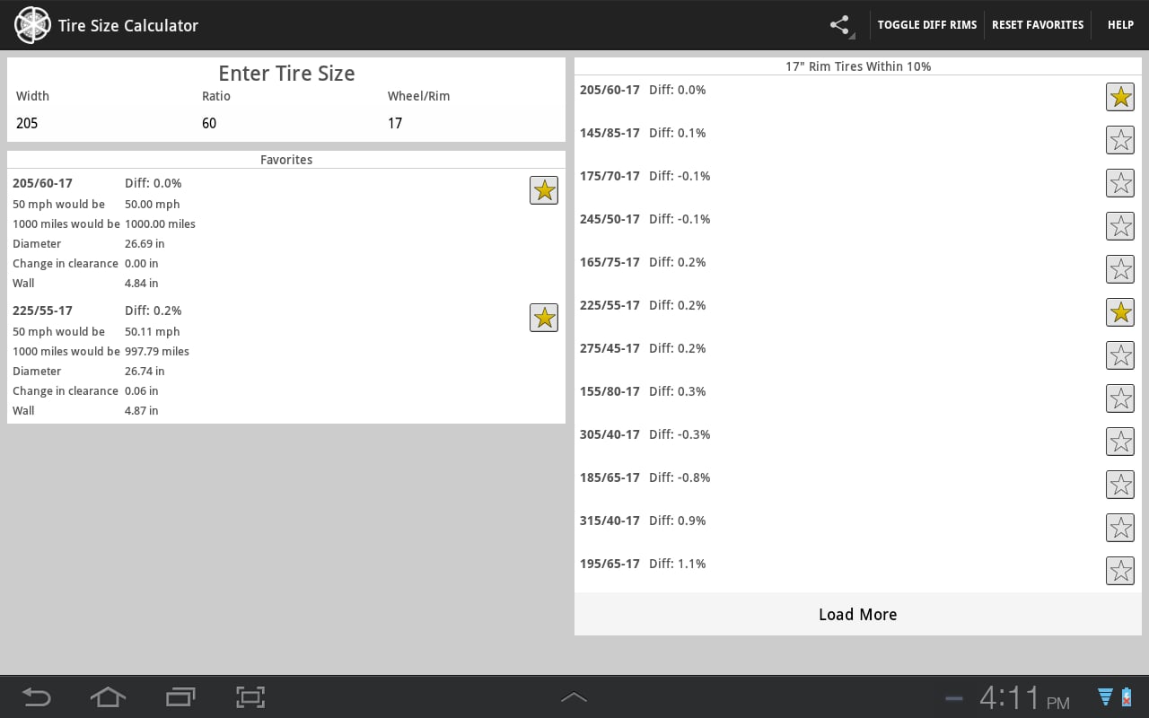 Tire Size Calculator截图2