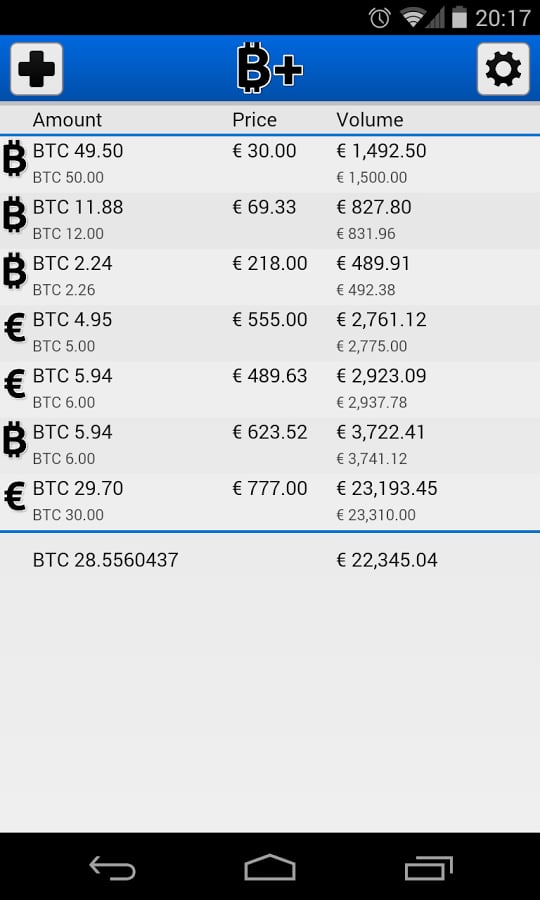 B+ Bitcoin Calculator截图2