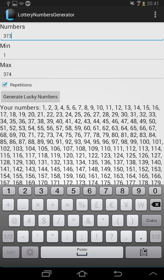 Lucky Lottery Number Gen...截图3