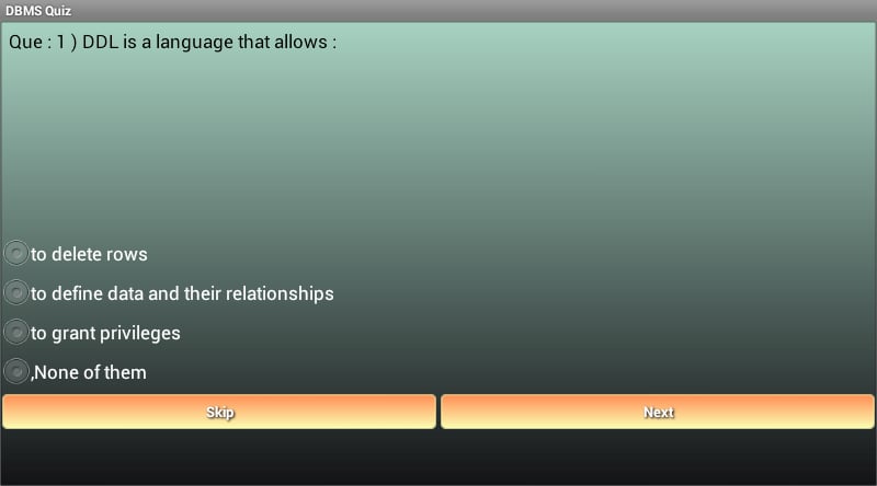 DBMS Quiz截图9