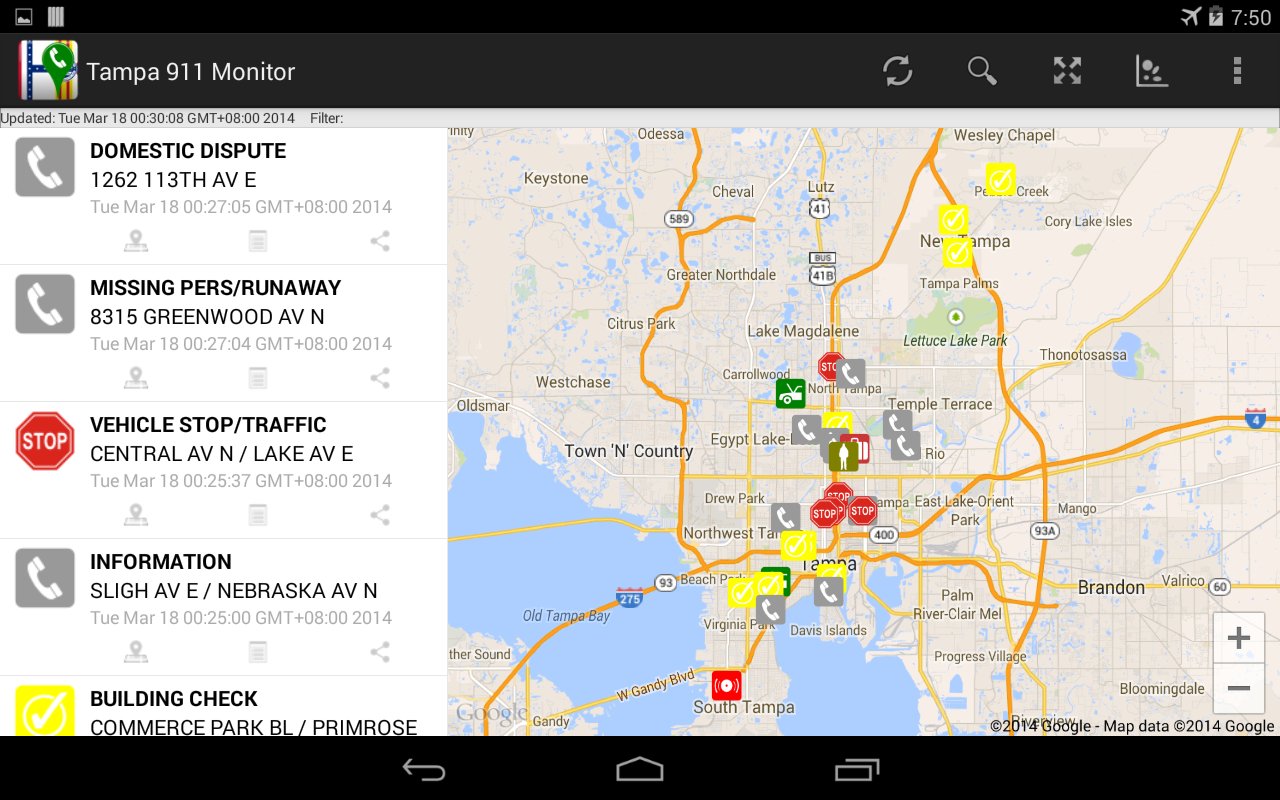 Tampa 911 Incidents Moni...截图2