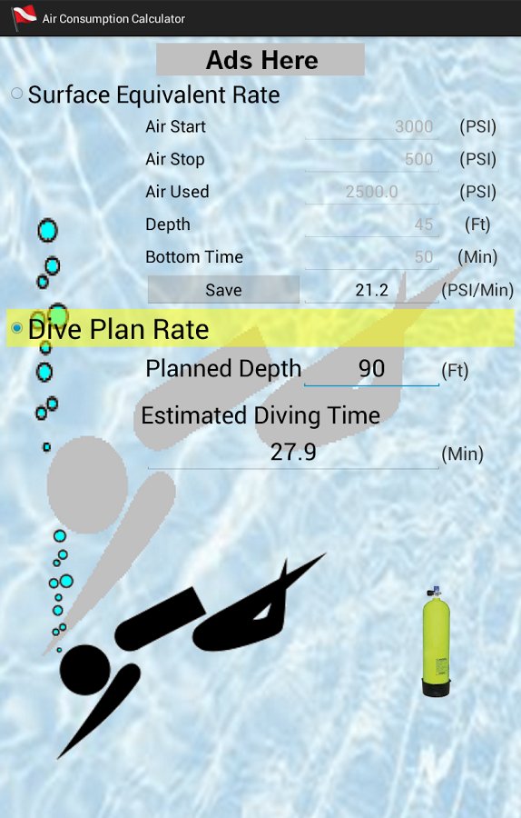 Scuba Diving Air Usage C...截图2