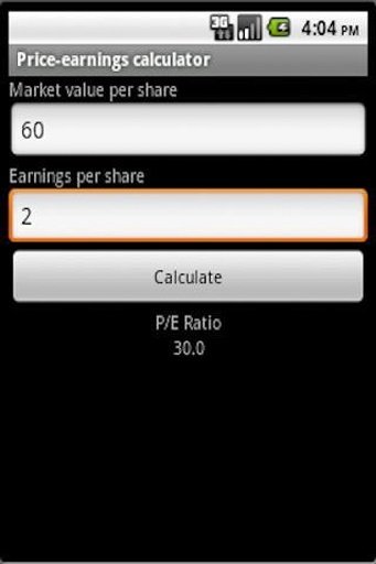 P/E(price-earnings) Calculator截图1