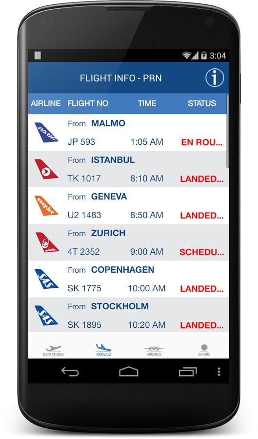 Prishtina Flights Info截图5