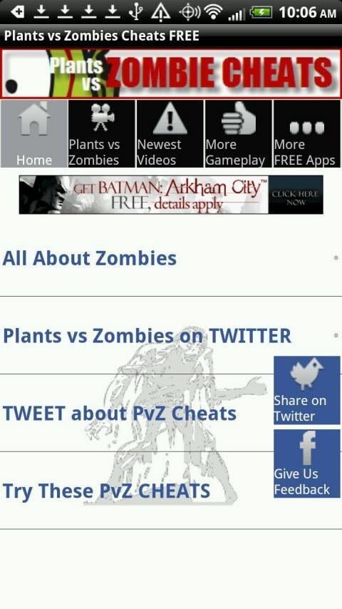 Plants vs Zombies Cheats FREE截图4