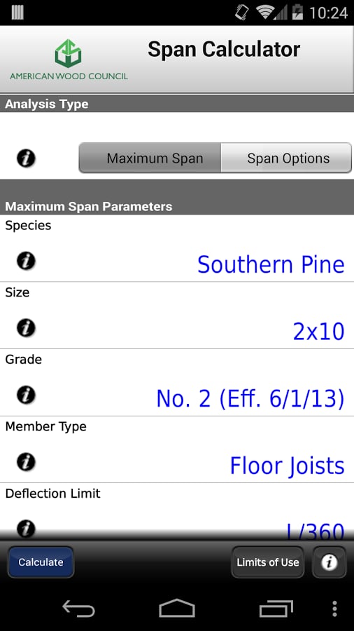 AWC Span Calc截图6