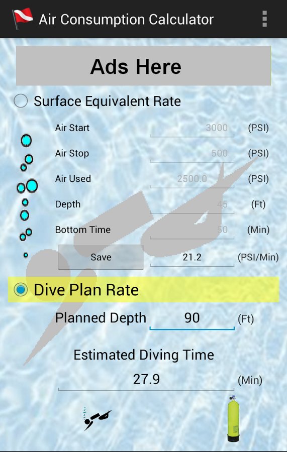 Scuba Diving Air Usage C...截图4