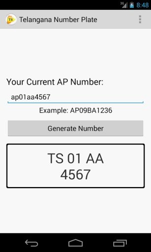 Telangana Vehicle Number Plate截图4