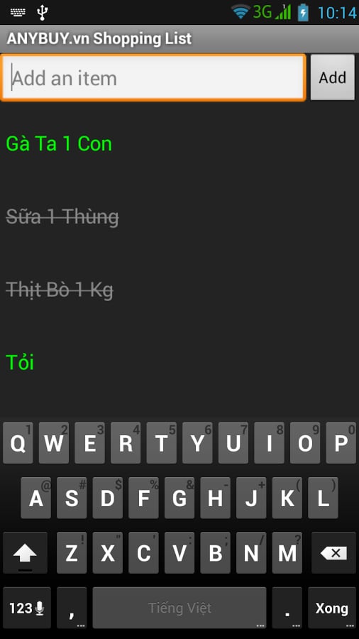 ANYBUY.vn Shopping List截图1
