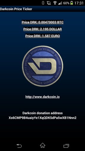 Darkcoin(DRK) price ticker截图1