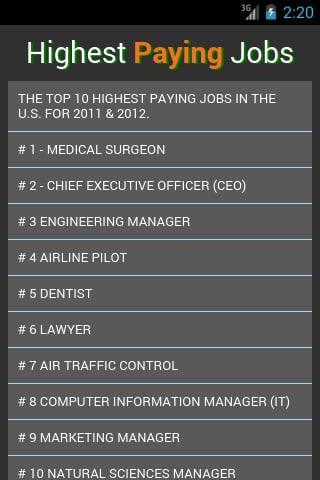 Best Paying Jobs截图1