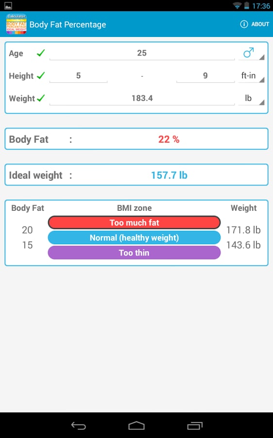 Body Fat % Calculator截图4