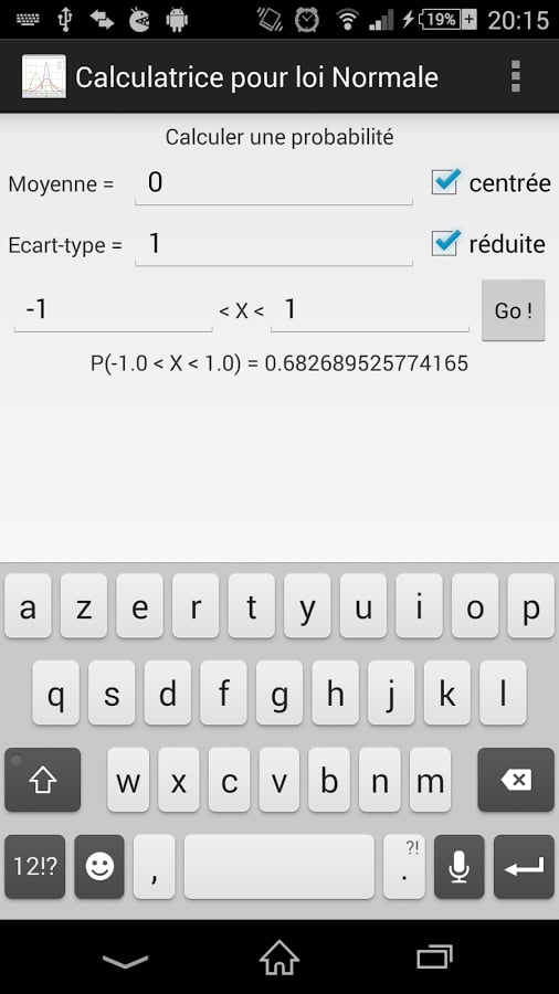 Normal Distribution Calc...截图2