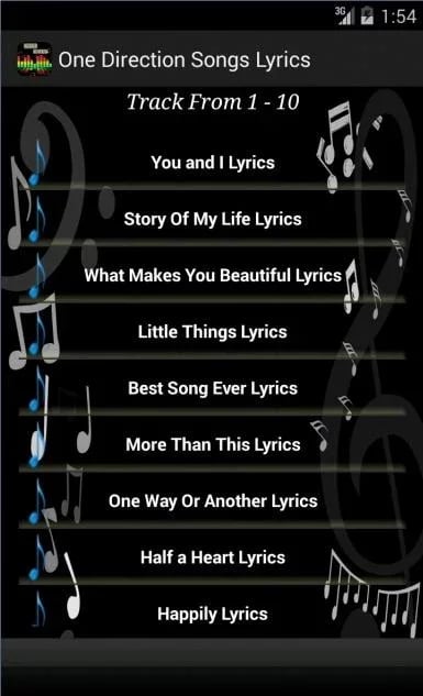 One Direction Songs Lyri...截图2