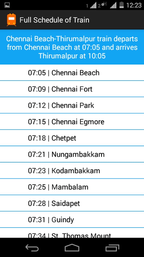 Chennai Suburban Timetab...截图3