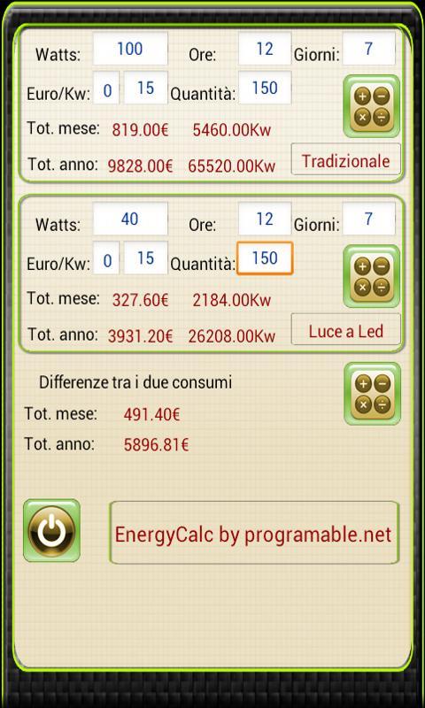 Calcolatrice Energetica截图2