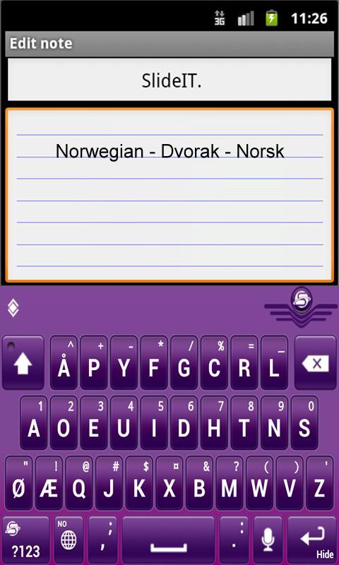 SlideIT Norwegian Dvorak Pack截图2