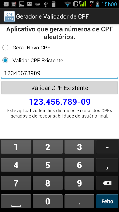 Gerador e Validador de CPF截图4