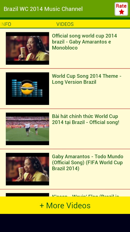 Brazil WC 2014 Songs Cha...截图3