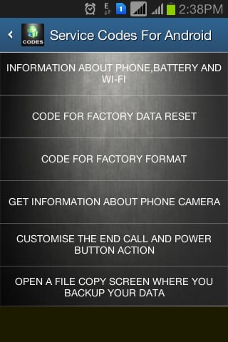 Service Codes 4 Android截图1