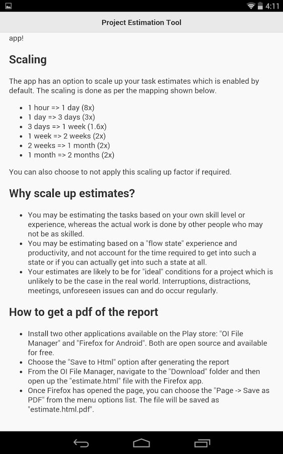 Project Estimation Tool截图3