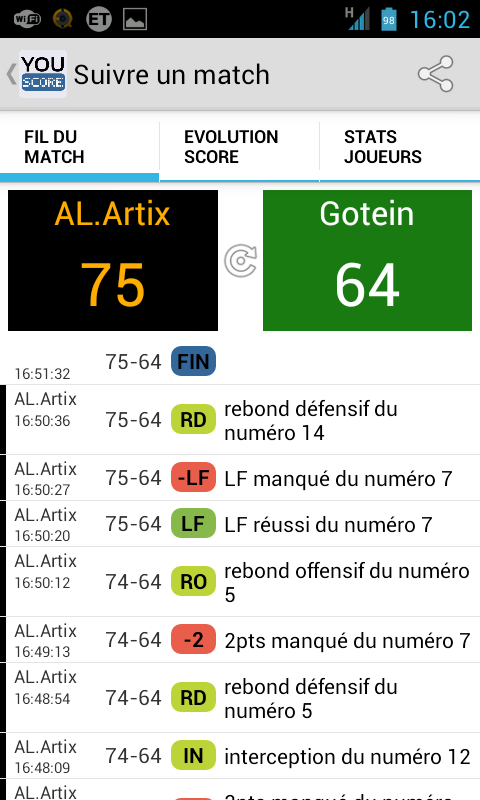 Youscore pour Android 2....截图5