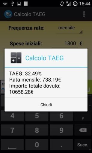 Calcolo Taeg e Rate截图3