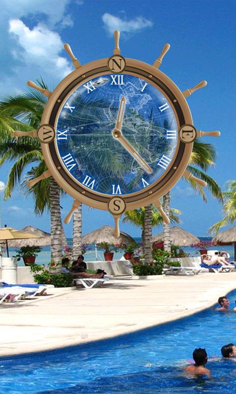 Cancun Mexico Beach Clock LWP截图2