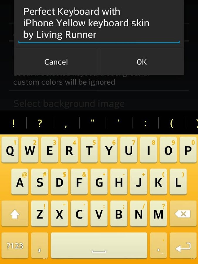 iPhone Yellow Keyboard Skin截图1