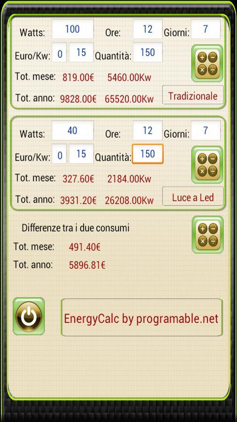 Calcolatrice Energetica截图3