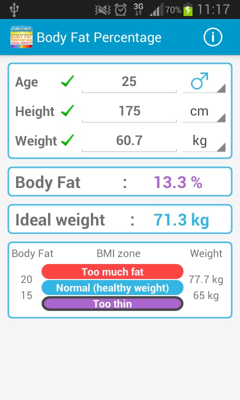 Body Fat % Calculator截图2
