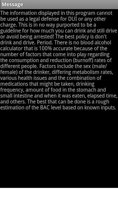 Blood Alcohol Estimator截图8