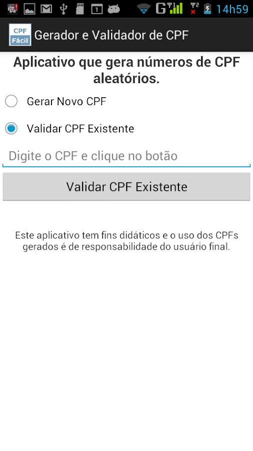 Gerador e Validador de CPF截图2