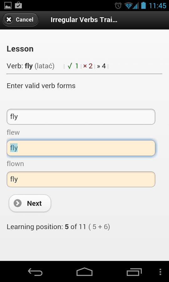 IVT - Irregular Verbs Trainer截图4