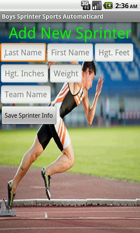 Boys Sprint Card Creator Free截图2