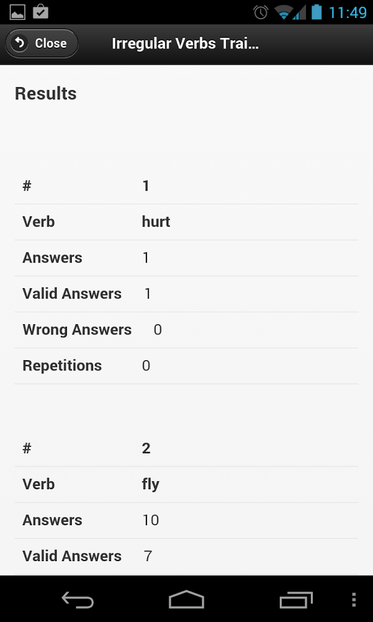 IVT - Irregular Verbs Trainer截图6