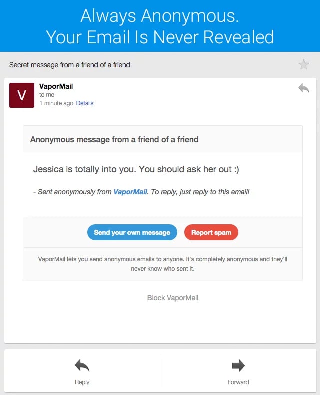 VaporMail - Anonymous Em...截图1