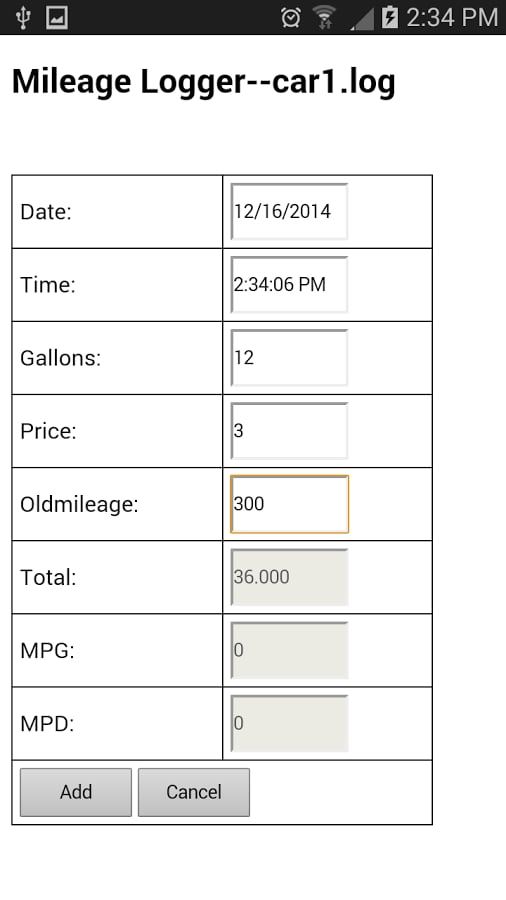 Mileage Logger截图1