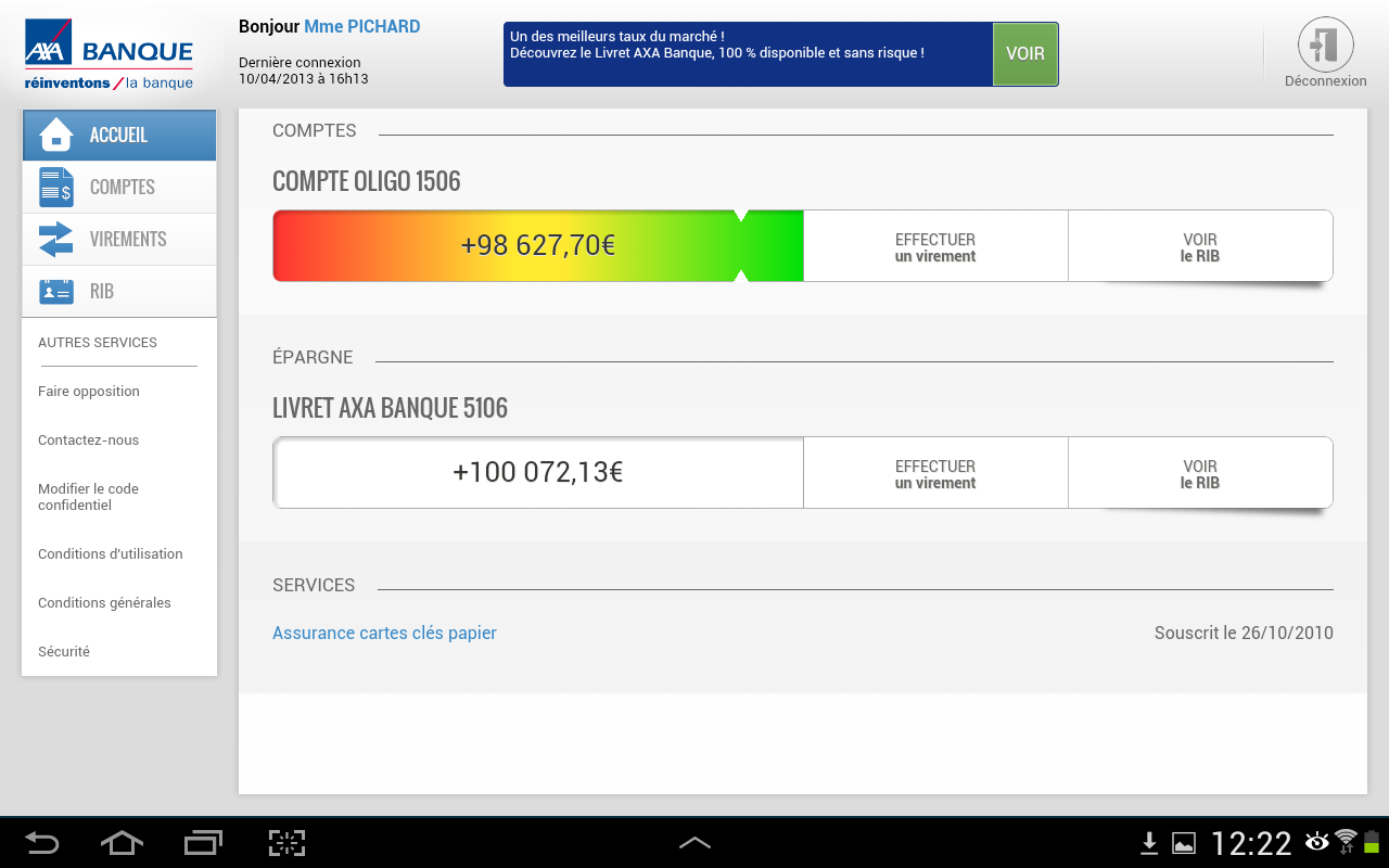 Axa Banque France截图3