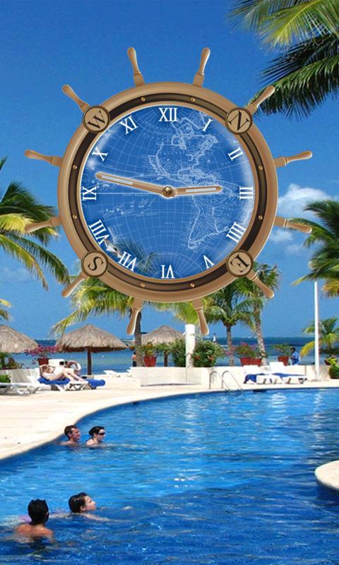 Cancun Mexico Beach Clock LWP截图3