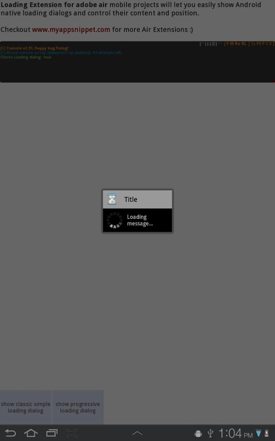 Loading Dialog Air Extension截图1