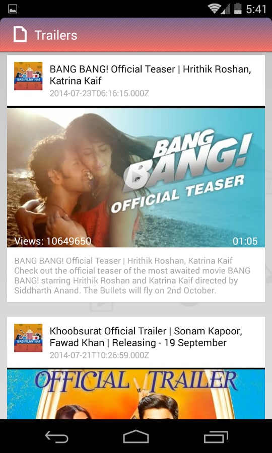 Bollywood Trailers HD截图3